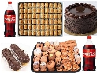 Ekonomik Parti Menüsü 4 Çeşit Tatlı ve 2 Litre Kola Fırsatı