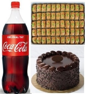 Misafir Ağırlama Paketi Pasta Baklava ve Soğuk İçecek Seti